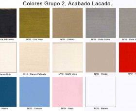 Colores Grupo 2, Acabado Lacado