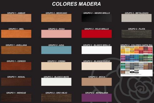 Colores muebles de madera